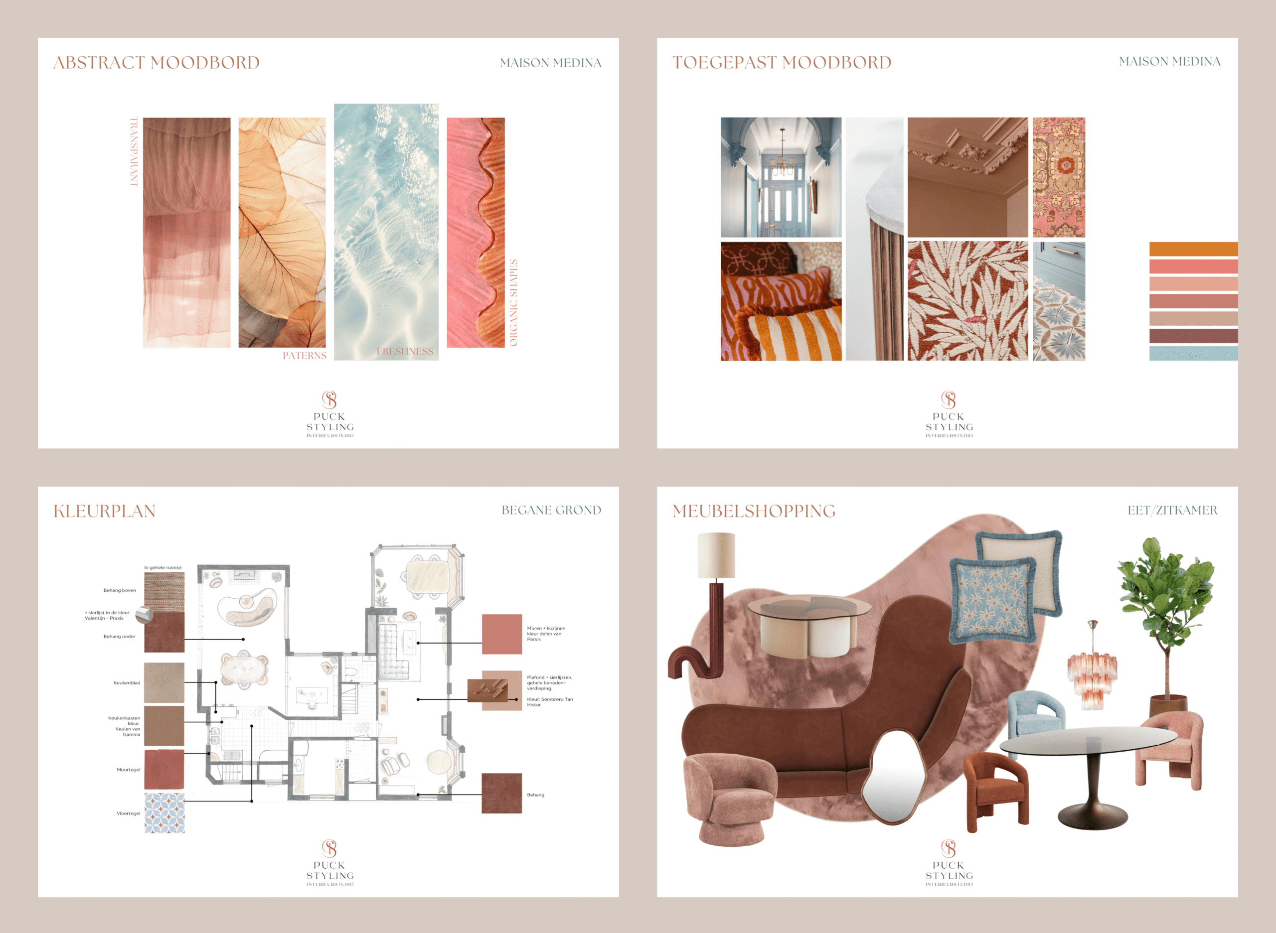 Kleurrijk interieurplan als onderdeel van interieuradvies door een interieurstyliste in Amsterdam